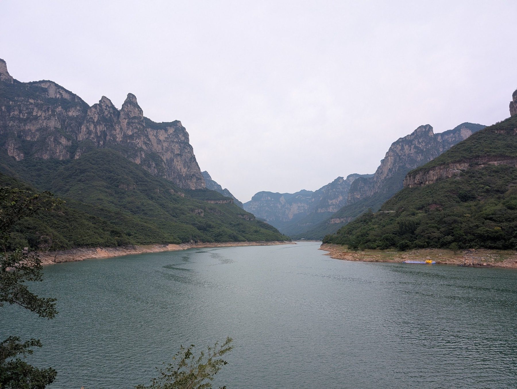 Mountain lake and valley at Yuntai Mountain